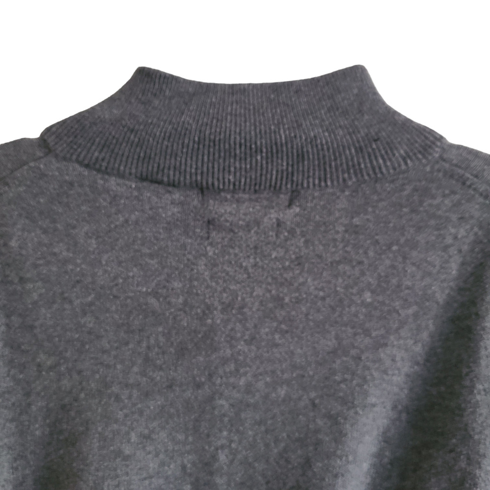 ALAN FLUSSER Gray 1/4 Zip Cotton Cashmere Blend Long Sleeve Sweater Men's Large - Picture 5 of 9